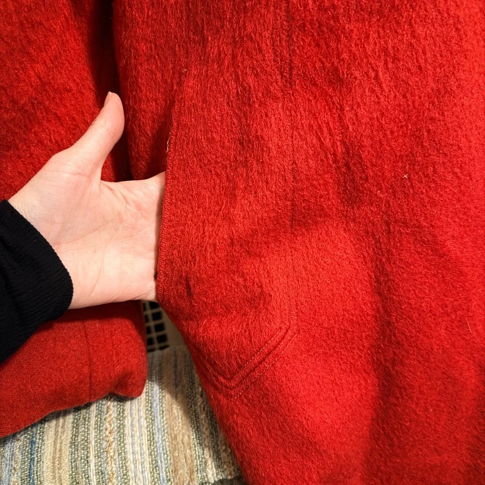 Vintage Elegant Red mohair? Women's Coat - Picture 5 of 15